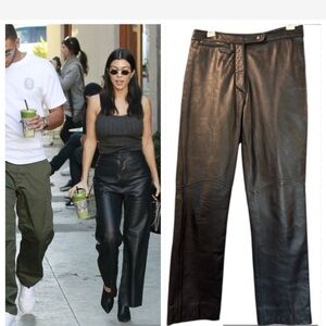 🟠 Vintage Maxima Wilsons Black 100% Leather Pants Size 8